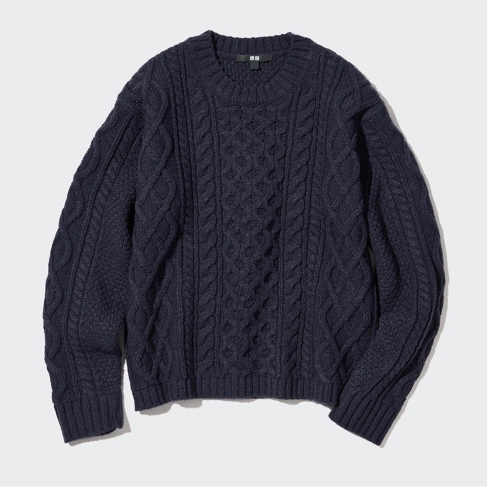 Navy Cable Knit Sweater